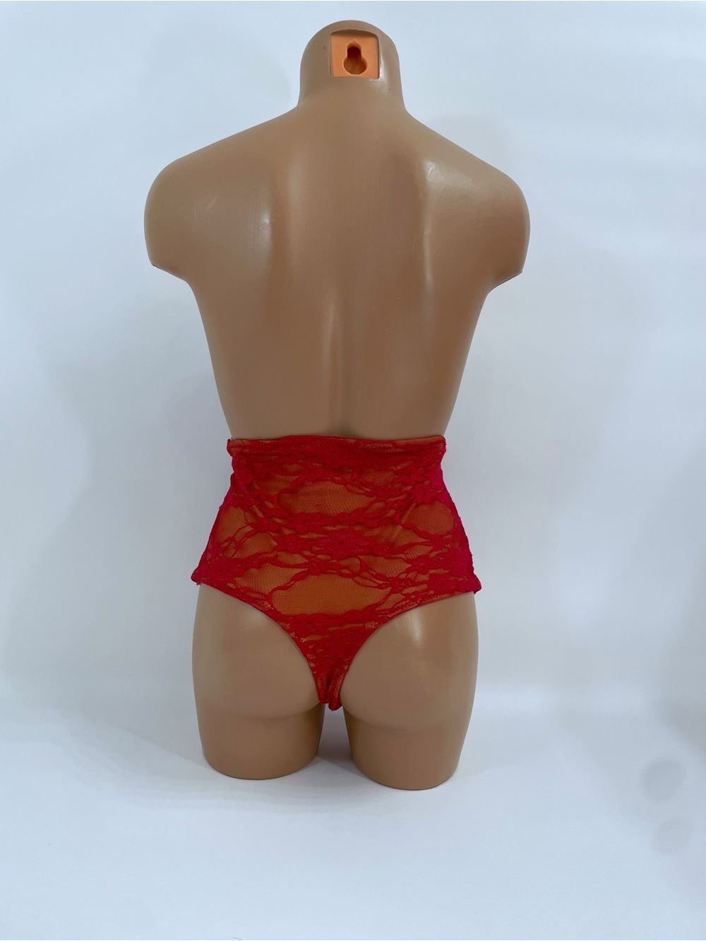 High-Waist Red Lace Bikini Bottom - Women's Swim